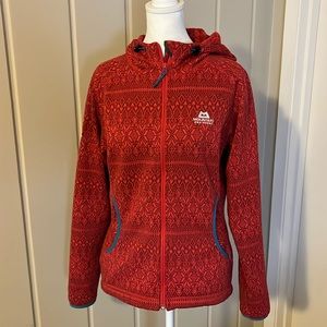 Mountain Equipment women’s size 8 hooded jacket, beautiful red & coral design